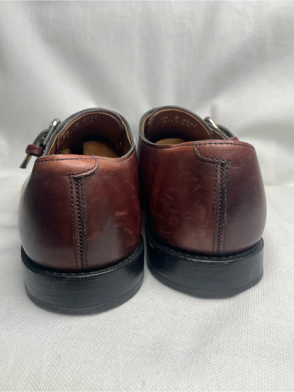 Allen Edmonds Warwick Leather Buckle Oxford Shoes Mens Size US 9.5 D Burgundy